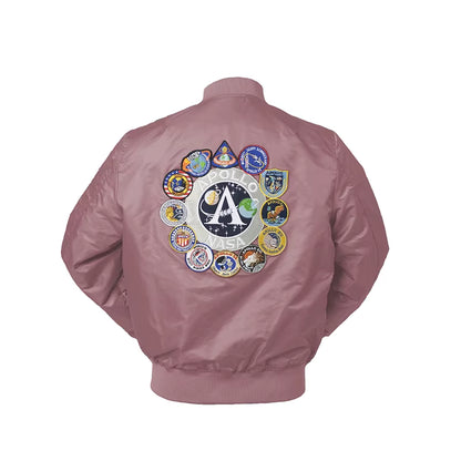 2025 New Autumn Apollo Thin 100Th SPACE SHUTTLE MISSION Thin MA1 Bomber Hiphop US Air Force Pilot Flight College Jacket for Men