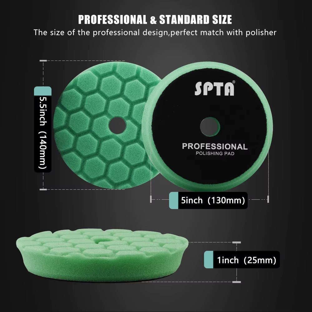 3"/5"/6" Car Spong Buffing Polishing Pad Honeycomb Pattern Hook&Loop Backer for DA/RO/GA Car Buffer Polisher