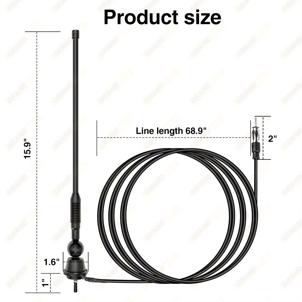 Universal Marine Radio Antenna AM/FM for Golf Cart ATV UTV RV Truck Excavator Tractor RVR Yacht Waterproof Flexible Signal