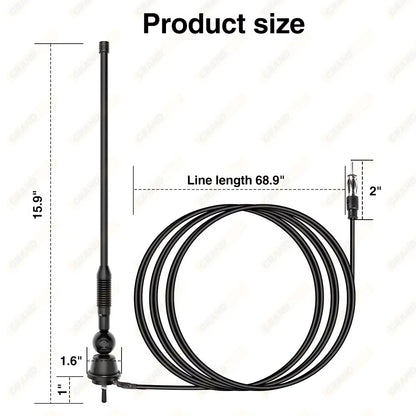 Universal Marine Radio Antenna AM/FM for Golf Cart ATV UTV RV Truck Excavator Tractor RVR Yacht Waterproof Flexible Signal