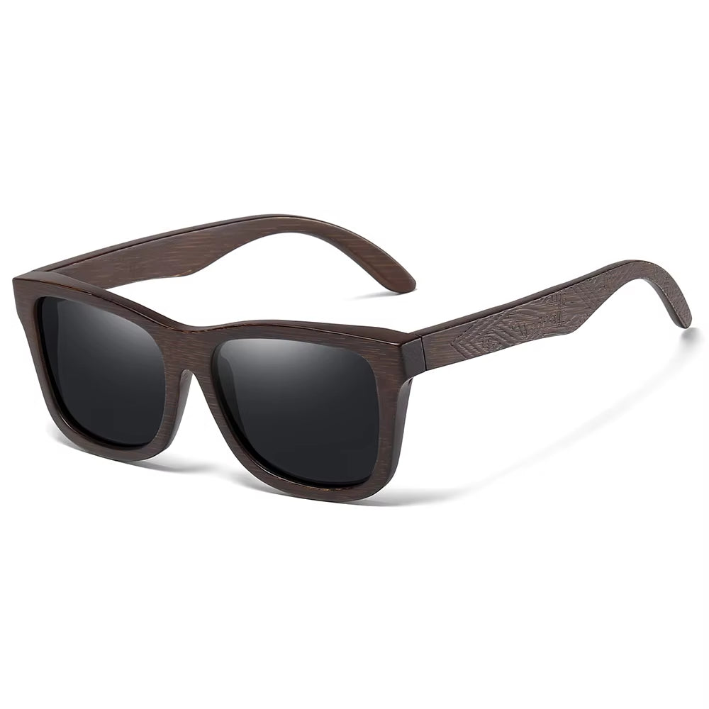 Natural Bamboo Wooden Sunglasses Handmade Polarized Glasses Mirror Coating Lenses Eyewear with Gift Box