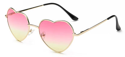 Ladies Heart Shaped Sunglasses Metal Women Brand Designer Fashion Rimless LOVE Clear Ocean Lenses Sun Glasses Oculos UV400