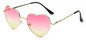 Ladies Heart Shaped Sunglasses Metal Women Brand Designer Fashion Rimless LOVE Clear Ocean Lenses Sun Glasses Oculos UV400