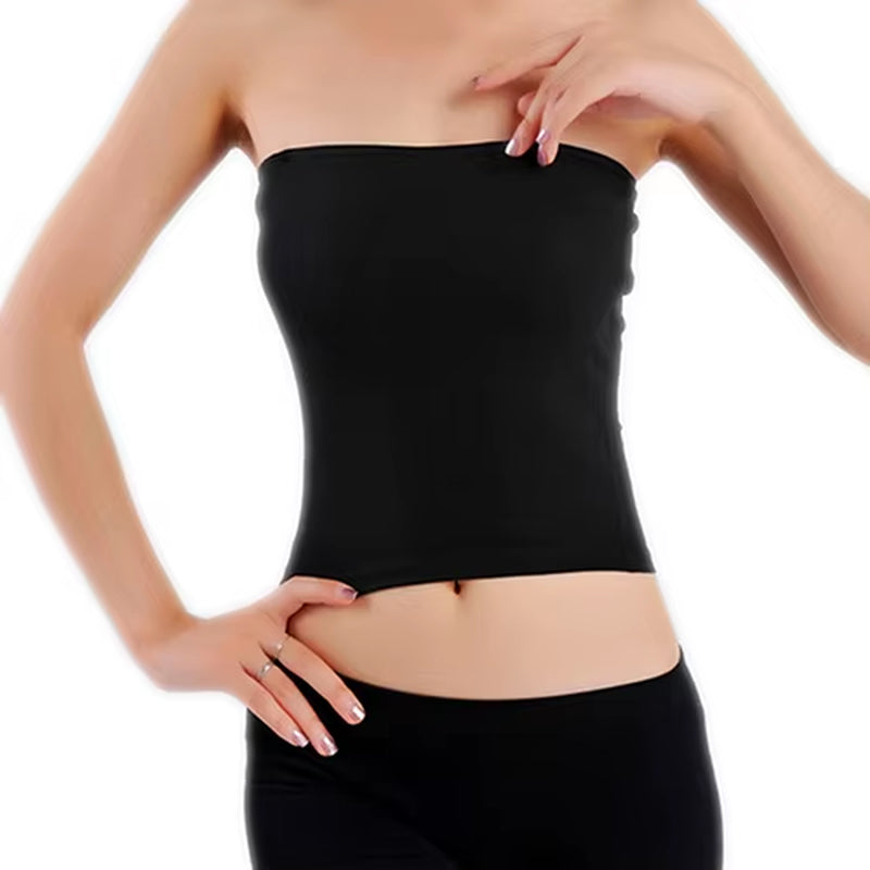 Women Bralette Tube Top with a Cut on the Chest Sexy Women Strapless Bandeau Top Elastic, Seamless Tube Top Womens Underwear