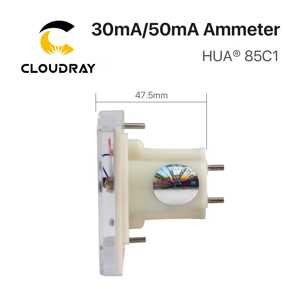 30Ma 50Ma Ammeter HUA 85C1 DC 0-30Ma 0-50Ma Analog Amp Panel Meter Current for CO2 Laser Engraving Cutting Machine