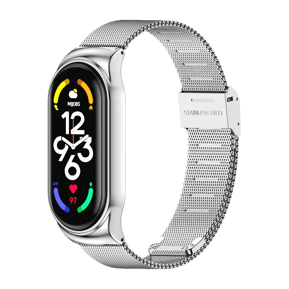 Strap for Mi Band 10 9 8 7 6 5 4 3 Bracelet Silicone Wristband for Xiaomi Mi Band 8 Metal Strap for Mi Band 7 Watchband Leather