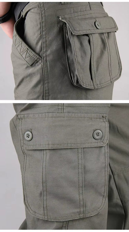 Cotton Men'S Cargo Pants Casual Multi Pockets Tactical Work Pants Men Outerwear Straight Slacks Long Trousers for Men Clothing