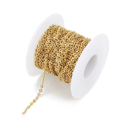 10 Yard/Lot 1Mm 1.5Mm 2Mm 2.5Mm 3Mm Stainless Steel Cable Chain Bulk for Rhodium Black Chain Necklace Diy Jewelry Materials