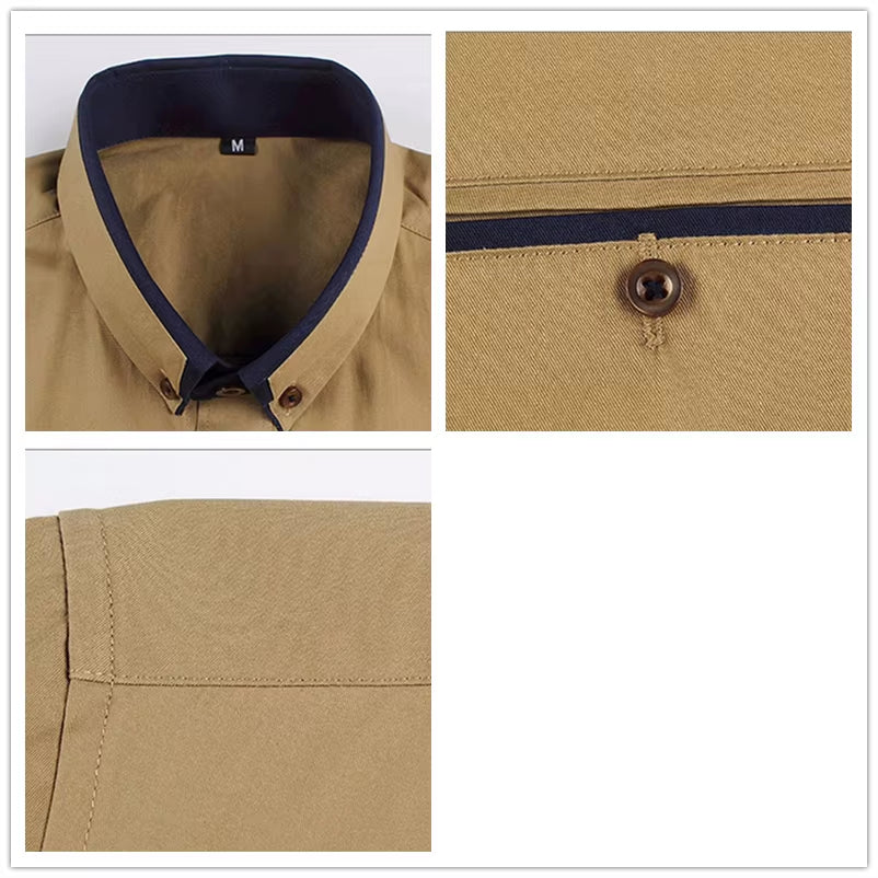 2025 New Arrival Brand Men'S Summer Business Shirt Short Sleeves Turn-Down Collar Tuxedo Shirt Shirt Men Shirts Big Size 5XL