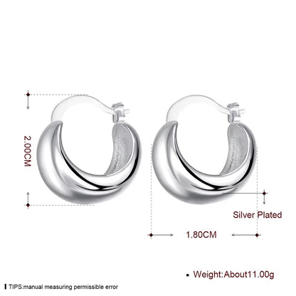 925 Sterling Silver Smooth Egg Shape Hoop Earrings Cute Romantic Jewelry for Women Wedding Party Gift Wholesale
