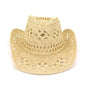 Summer Outdoor Men Women Hand-Woven Western Cowboy Paper Straw Hats Wide Brim Breathable Beach Jazz Cap Sun Protection Hat