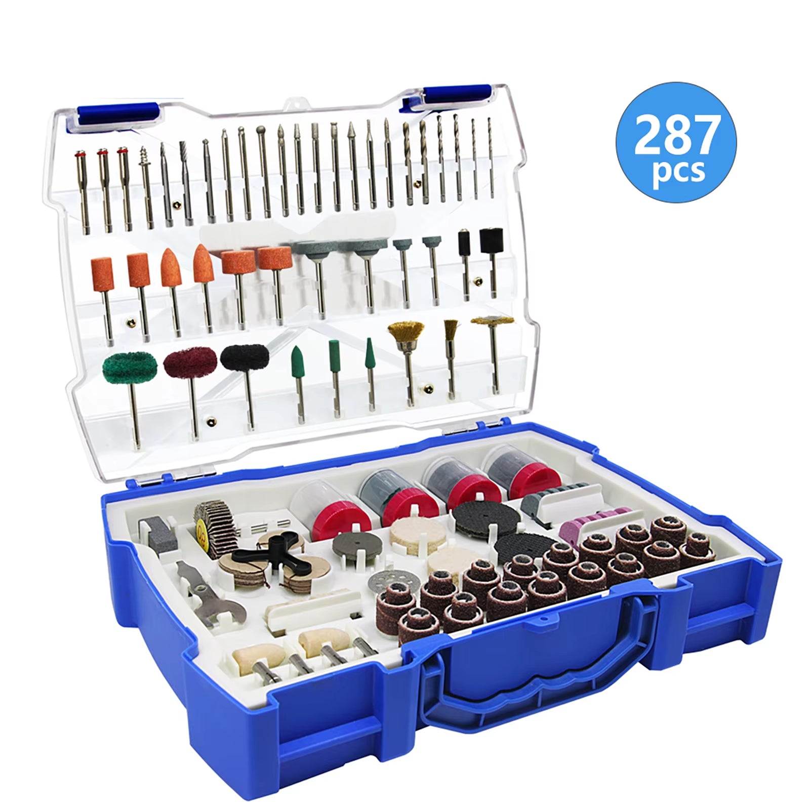 287PCS Abrasive Rotary Tool Accessories Set Electric Mini Drill Bit Kit Sanding Polishing Cutting Engraving Heads for Dremel
