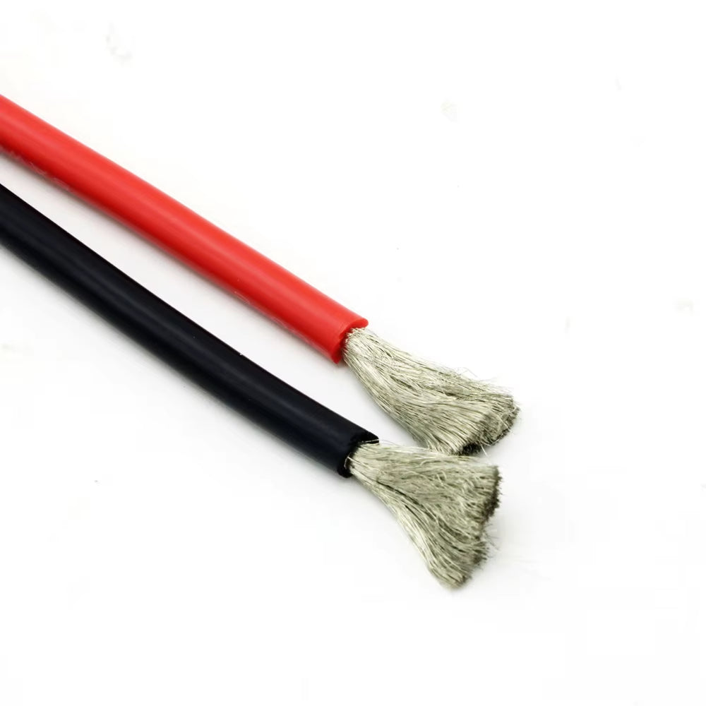 10 Meter/Lot High Quality Wire Silicone 10 12 14 16 18 20 22 24 26 28 30AWG 5M Red and 5M Black Color