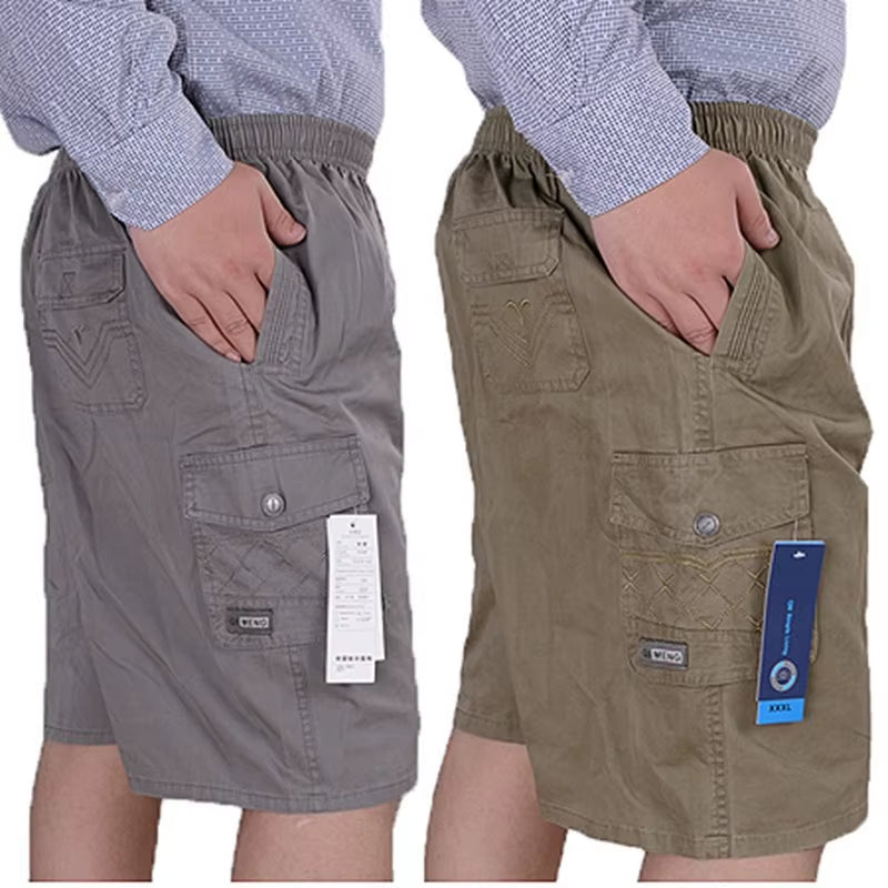 Big Size Men'S Summer Casual Shorts plus Size Loose Middle-Aged Oversized Cotton 8XL 7XL 6XL Large Size 11XL 12XL Men Shorts