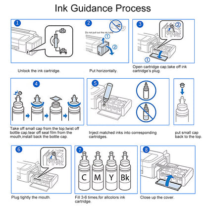 664 Refill Dye Ink for  L100 L110 L210 L120 L220 L310 L355 L362 L366 L365 L380 L486 L800 L805 L810 ET-2650 Printer 4 Colors
