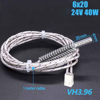 6X16 6X20 6X30Mm Ceramic Cartridge Heater 12V 24V 40W 50W 60W 70W for CNC 3D Printer Print Head Hotend J-Head