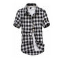 Red and Black Plaid Shirt Men Shirts 2025 New Summer Fashion Chemise Homme Mens Checkered Shirts Short Sleeve Shirt Men Blouse