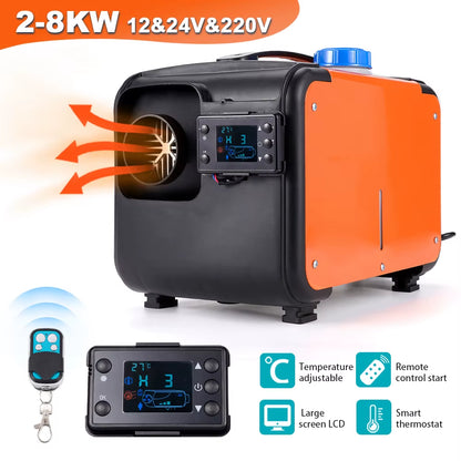 Car Heater Diesel Air Heater 12V 24V 220V Universal Heater with LCD Switch for Car Truck Boat RV Parking Diesel Heater
