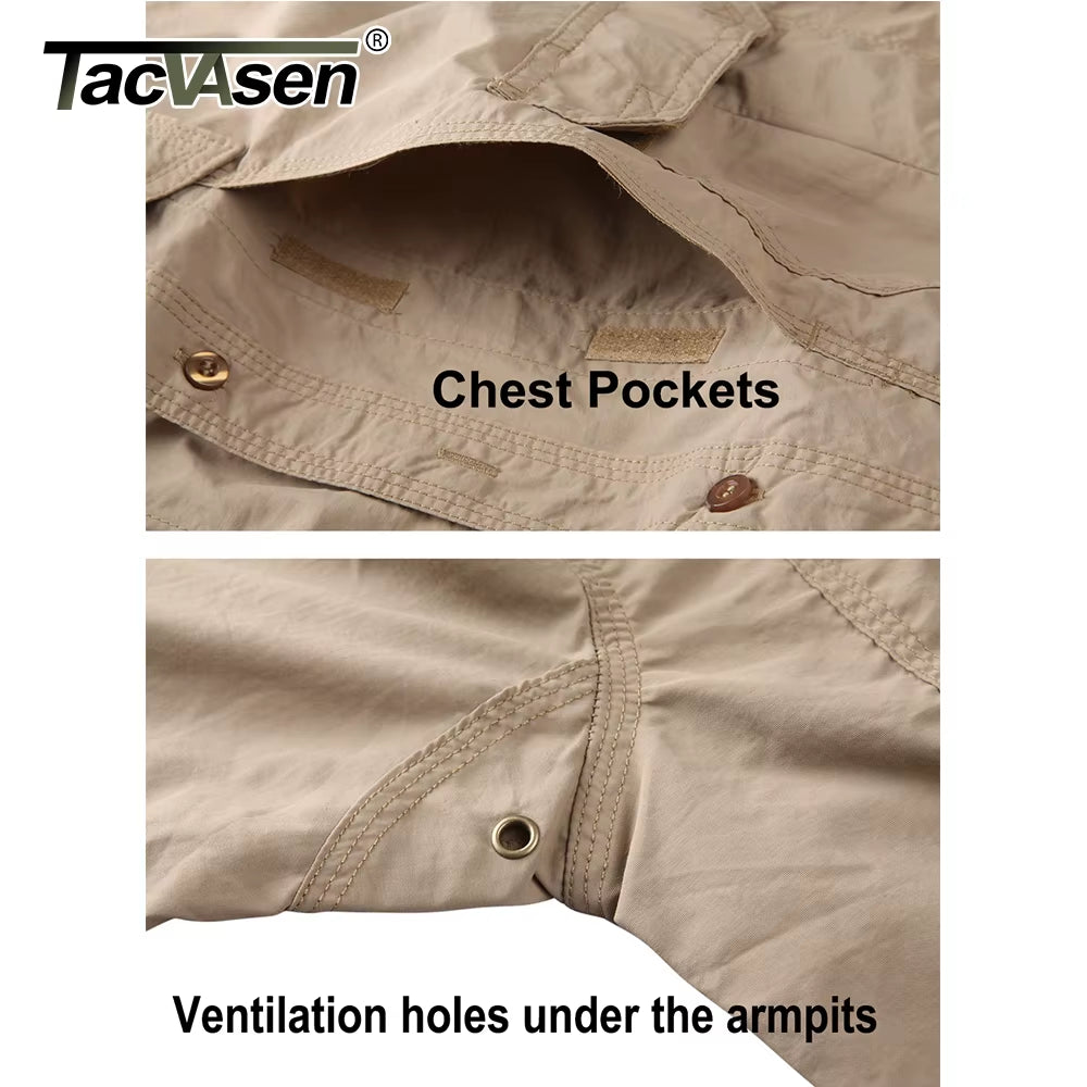 Mens Long Sleeve Shirts Summer Lightweight Quick Drying Shirt Hiking Nylon Shirts Long Sleeve Outdoor Work Cargo Shirts
