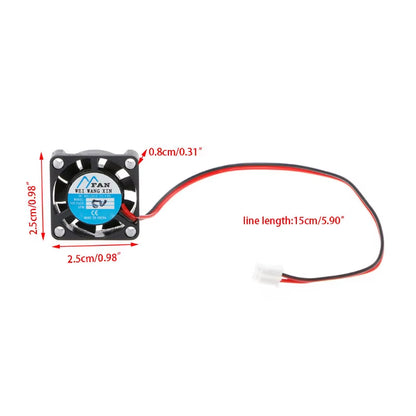 25X25X7Mm DC 5V 12V 2-Pin Cooler Brushless Chipset Heatsink Mini Cooling Fan 2507