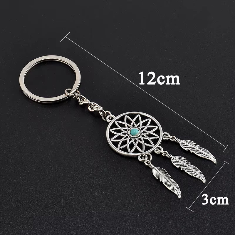 2023 NEW Fashion Feather Wind Chimes Dream Catcher Key Chain Holder Keyring Key Chain Rings Women Men Jewelry