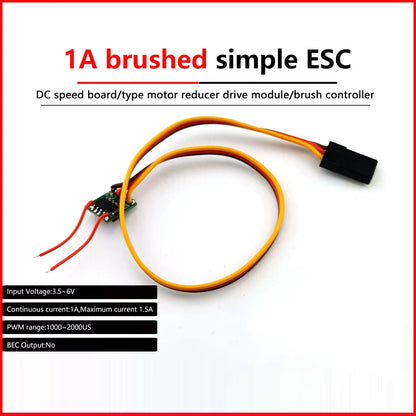 DC Brushed Motor Speed Controller Micro Motor Drive Module Mini DIY Bidirectional Forward Reverse Brushed ESC for Car Toys Motor