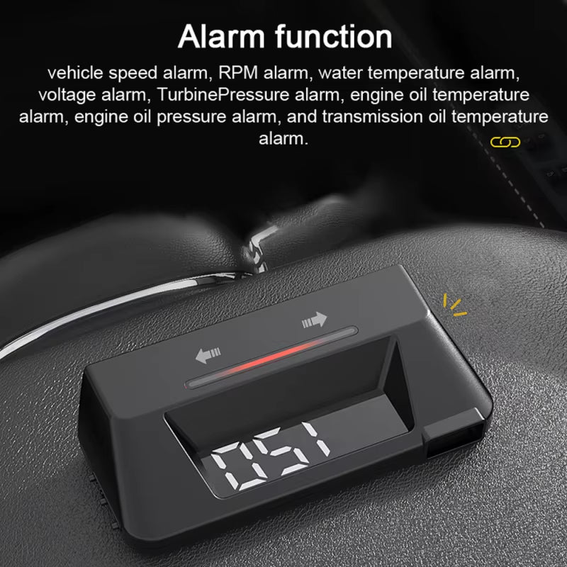 Car Speedometer Digital Display Car Speed Voltage Oil Consumption Water Temperature Meter Multifunctional Car Headup Display