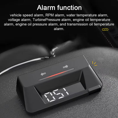 Car Speedometer Digital Display Car Speed Voltage Oil Consumption Water Temperature Meter Multifunctional Car Headup Display