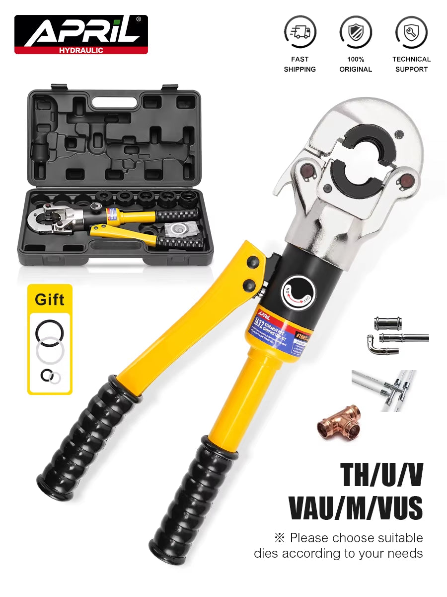 Europe Warehouse Hydraulic Pex Pipe Crimping Tools for Pex,Stainless Steel and Copper Pipe with TH,U,V,M,VAU Jaws