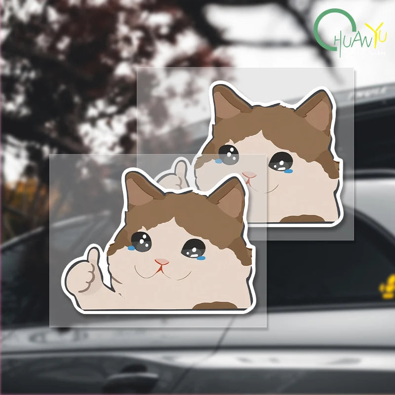 Cartoon Animation Cat Car Personality Reflective Car Stickers Rear Windscreen Cover Scratches Decorative Stickers Accessories