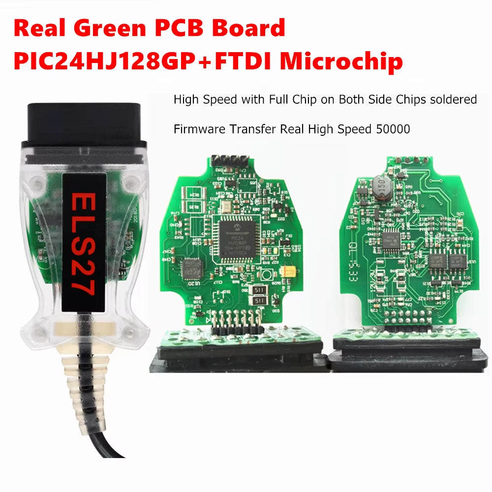 Newest V2.3.8 ELS27 Forscan Green PCB PIC24HJ128GP+FTDI Mircochip Multi-Language Works ELM327&J2534 Pss-Thru for Mazda