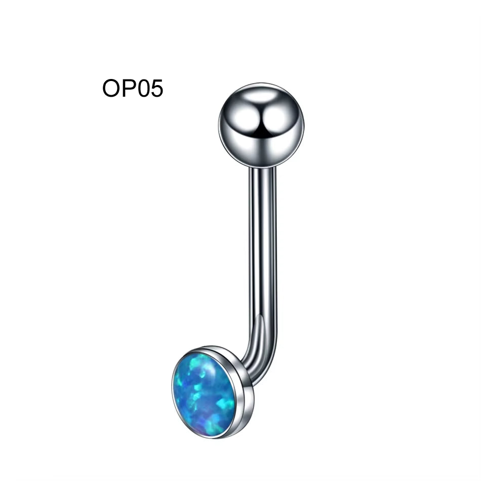 1PC G23 Titanium Opal Crystal Christina Vertical Hood Piercings Lip Rings Sexy Women Piercings Body Jewelry 14G