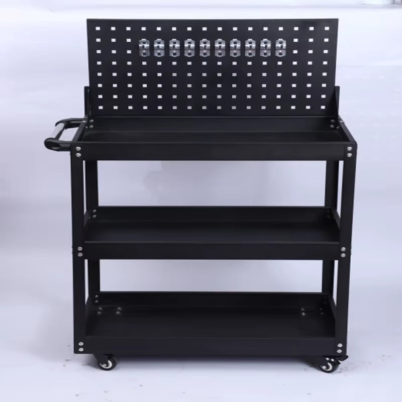 Mechanical Workshop Tools with Wheels, Tool Carts 3-Layer Mobile Tool Car, Multifunctional and Heavy-Duty Auto Repair Parts Car