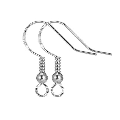 Wholesale 400PCS Lot 18Mm 925 Sterling Silver Earring Hooks Ball Jewelry Accessory Findings Ear Wire
