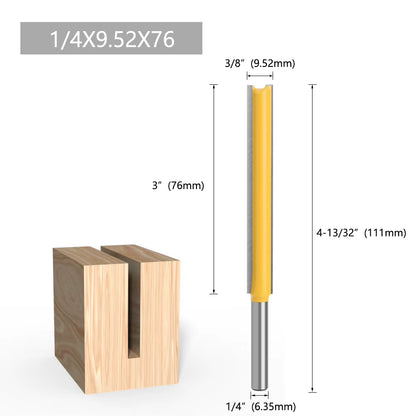 Router Bit 1/4 Shank Extension Long Straight Trimming Knife CNC Bit Milling Cutters for Wood Edge Cutting MC01002