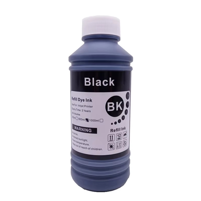 500ML Universal BK C M Y Refill Dye Based Ink Large Capacity Use for  Canon HP Brother Lexmark Samsung Dell Inkjet Printer