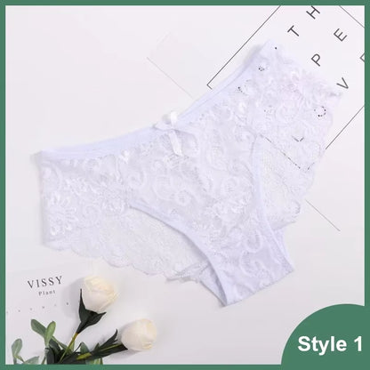 Women'S Panties Sexy Lace Transparent Underwear Hollow Out Female Low Waist Briefs Breathable Lingerie Intimates Underpants