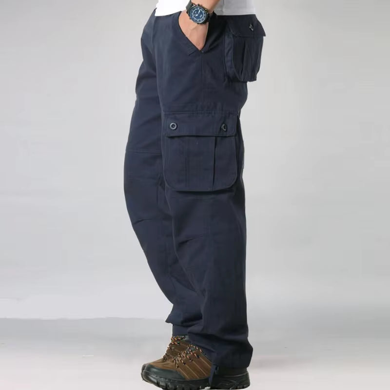 Men'S Cargo Pants Mens Casual Multi Pockets Sports Large Size 44 Tactical Pants Men Outwear Straight Loose Fashion Long Trousers