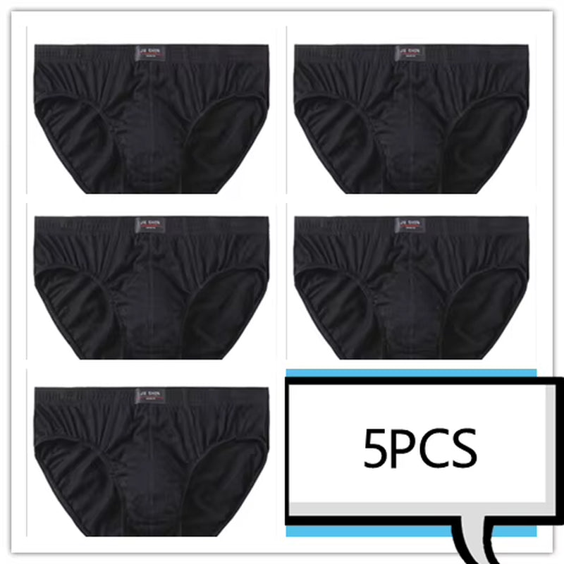 100% Cotton Briefs Mens Comfortable Underpants Man Underwear M/L/XL/2XL/3XL/4XL/5XL 5Pcs/Lot Free & Drop Shipping