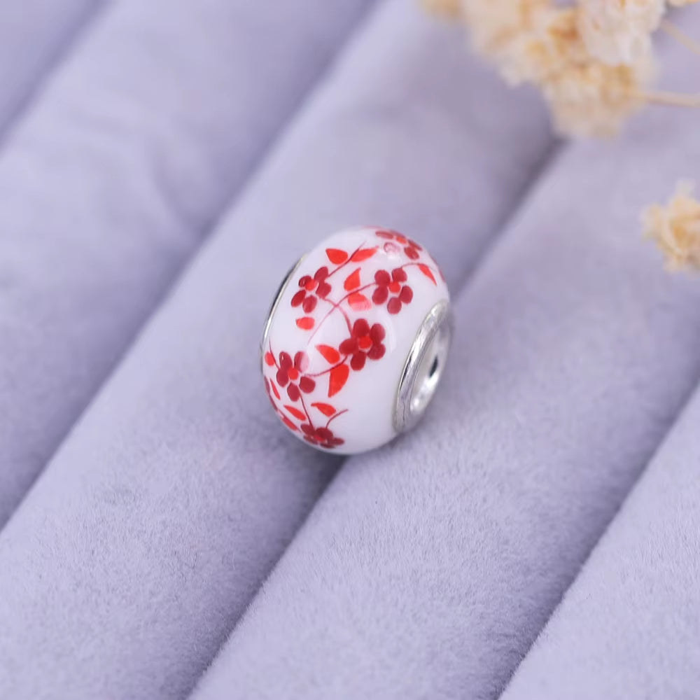New European Colorful Lampwork Glass Bead Murano Plastic Aolly Charm Fit Pan Brand Bracelet Bangle Women DIY Jewelry Dropship