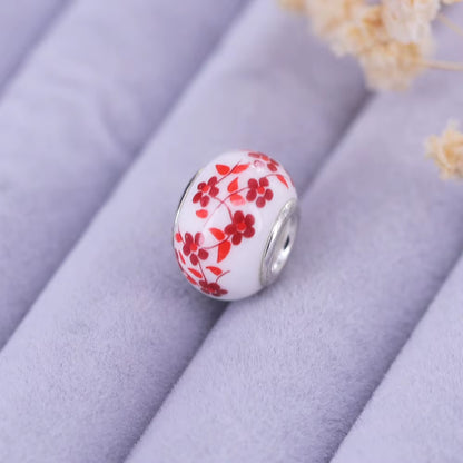 New European Colorful Lampwork Glass Bead Murano Plastic Aolly Charm Fit Pan Brand Bracelet Bangle Women DIY Jewelry Dropship