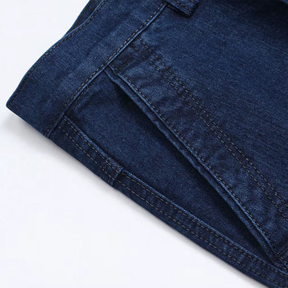 New Arrival Stretch Jeans for Men Spring Autumn Male Casual High Quality Cotton Regular Fit Denim Pants Dark Blue Baggy Trousers
