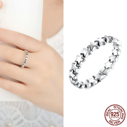 Hot Sale 100% 925 Sterling Silver Styles Stackable Ring Party Finger Wedding Rings for Women Original Fashion Jewelry Gift