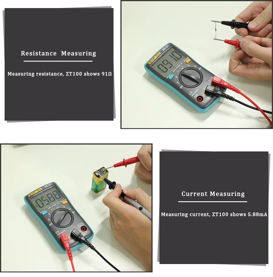 Digital Multimeter Auto Range True RMS 8000 High Precision Ammeter Voltmeter Smart Capacitor Temperature NCV Ohm Hz Tester