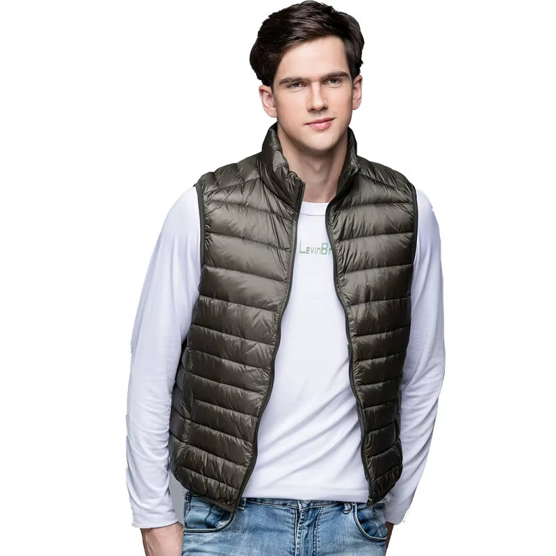 Spring Man 90% Duck down Vest Ultra Light Jackets Men Fashion Sleeveless Outerwear Coat Autumn Winter Coat