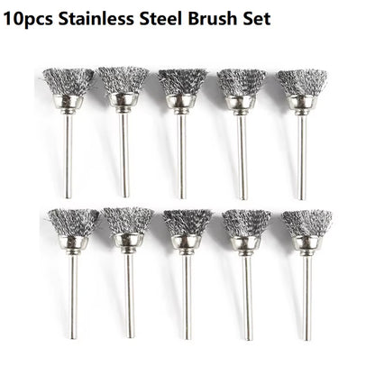 Polishing Wheel Brush 10Pcs 3.Mm Shank Wire Brush for Dremel Rotary Tools Accessories