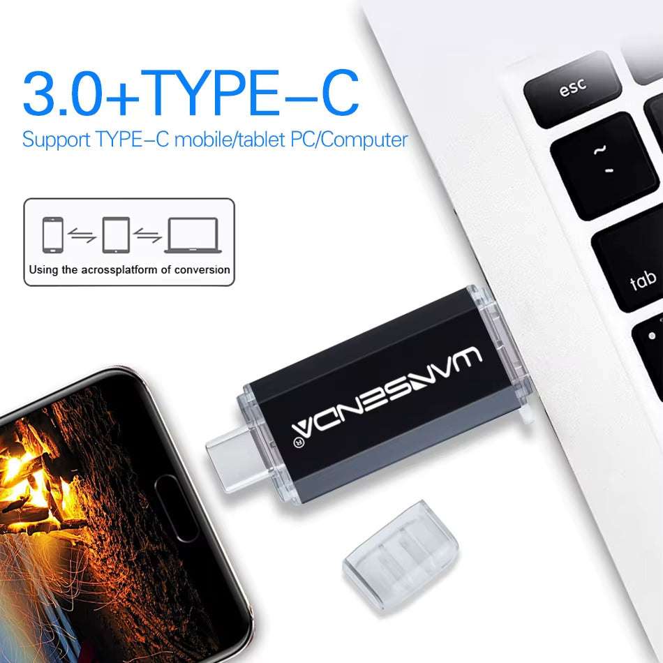 Hotsale  OTG USB Flash Drive Type C Pen Drive 512GB 256GB 128GB 64GB 32GB 16GB USB Stick 3.0 Pendrive for Type-C Device
