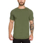 Brand Gym Clothing Fitness T Shirt Men Fashion Extend Hip Hop Summer Short Sleeve T-Shirt Cotton Bodybuilding Muscle Tshirt Man