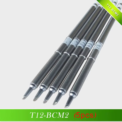 QUECOO High Quality T12-BCM2 Soldering Iron Tip Bevel with Indent / Horseshoe-Shaped BCM2 Tip with Groove /Shape 2BCM