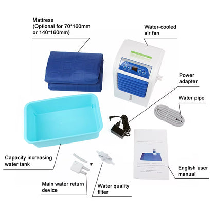 Water Circulation Bed Ice Sleeping Pad Water-Cooled Refrigeration Mattress Cooling Fan Conditioner Air Conditioning Cooler EU US